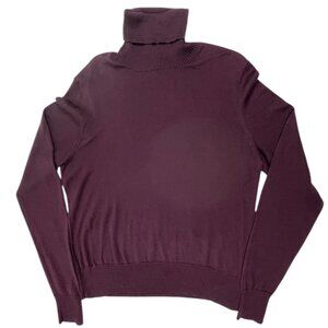 Company Ellen Tracy 100% Merino Wool Turtleneck Sweater Eggplant Color Size X